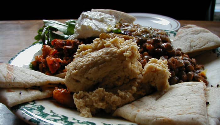 comida típica árabe mezze